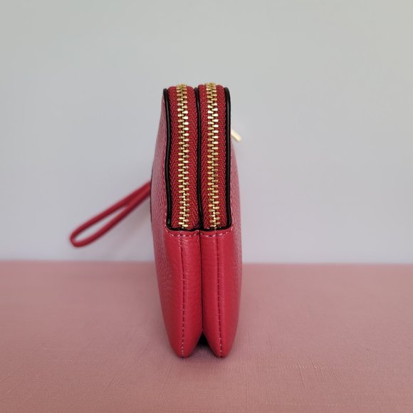 COACH Dempsey Double Zip Wristlet with Patch - Fuchsia color 🎈$98. ⭐ - Picture 8 of 16